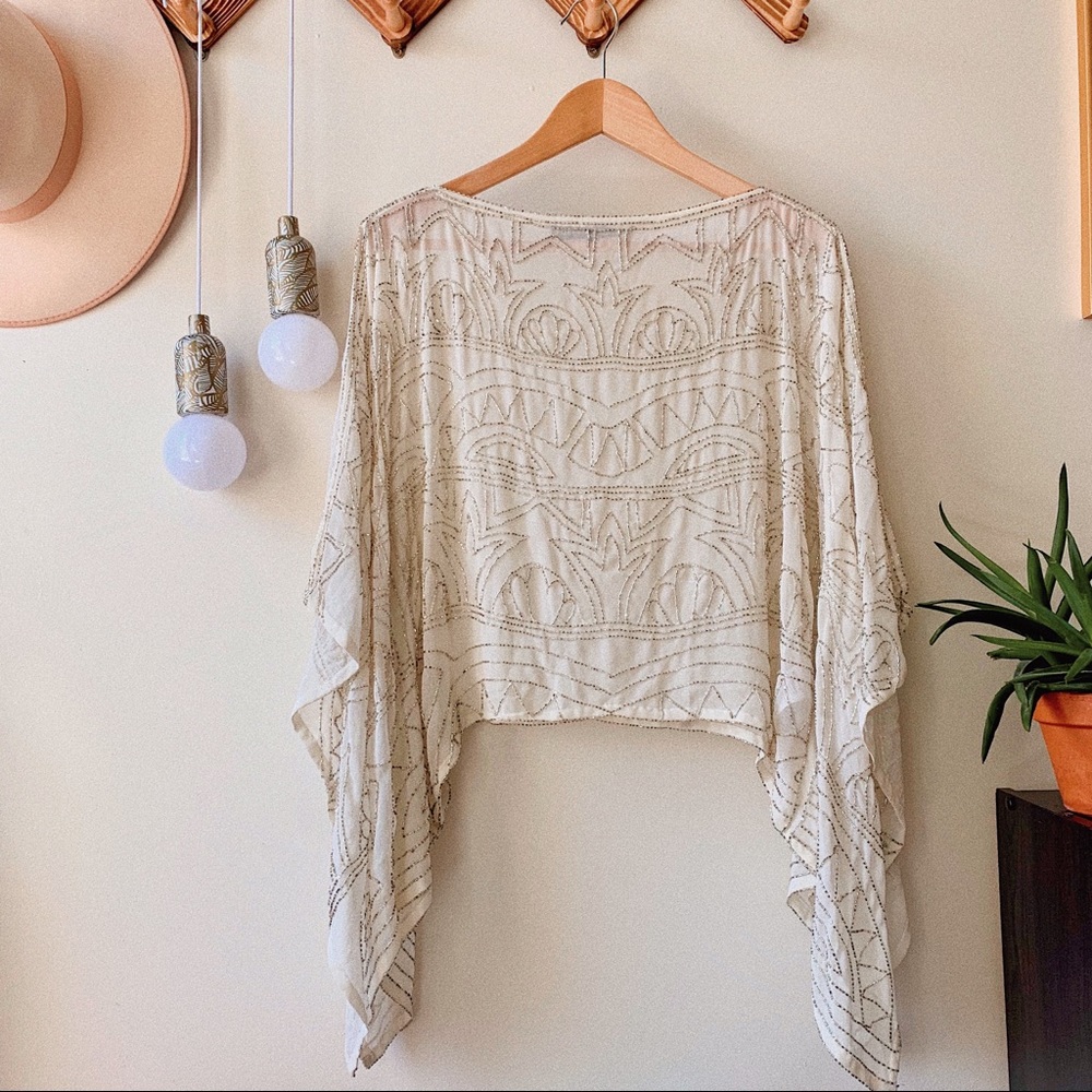 Forever Unique Split Sleeve Elsa Beaded Blouse